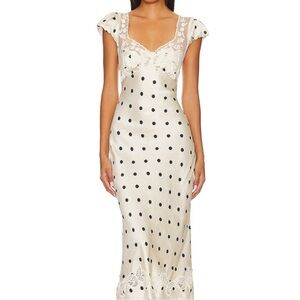 Free People Polka Dot "Butterfly Babe" maxi dress size M